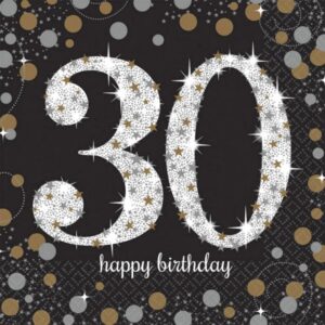 Happy Birthday Gold 30 szalvéta 16 db-os 33*33 cm 