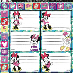 Disney Minnie füzetcímke matricával 16 db-os 