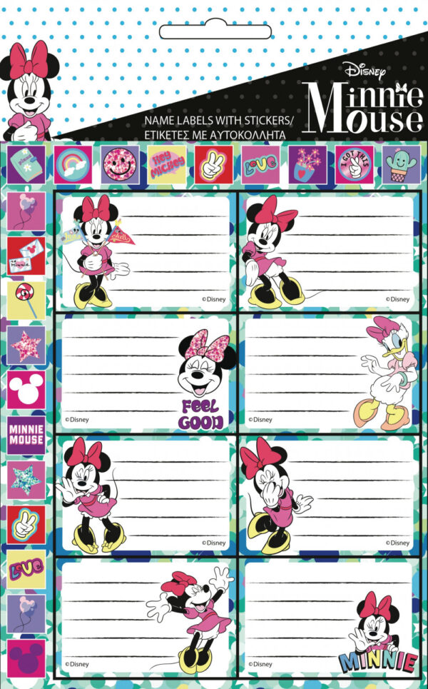 Disney Minnie füzetcímke matricával 16 db-os 