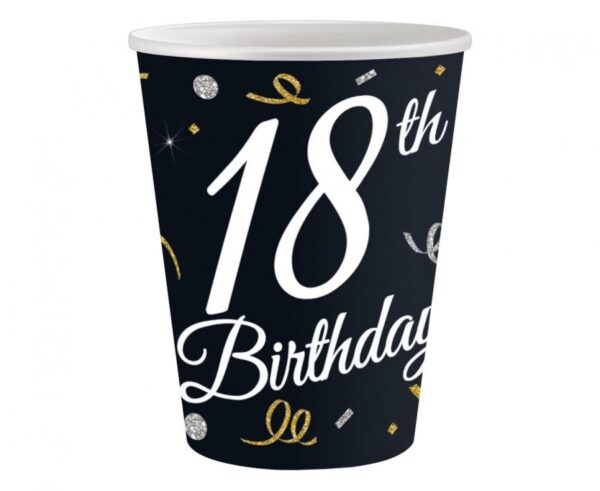 B&C Happy Birthday 18 papír pohár 6 db-os 200 ml 