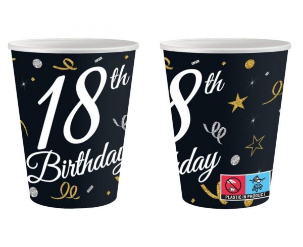 B&C Happy Birthday 18 papír pohár 6 db-os 200 ml  - Image 2