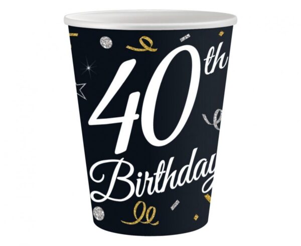 B&C Happy Birthday 40 papír pohár 6 db-os 200 ml 