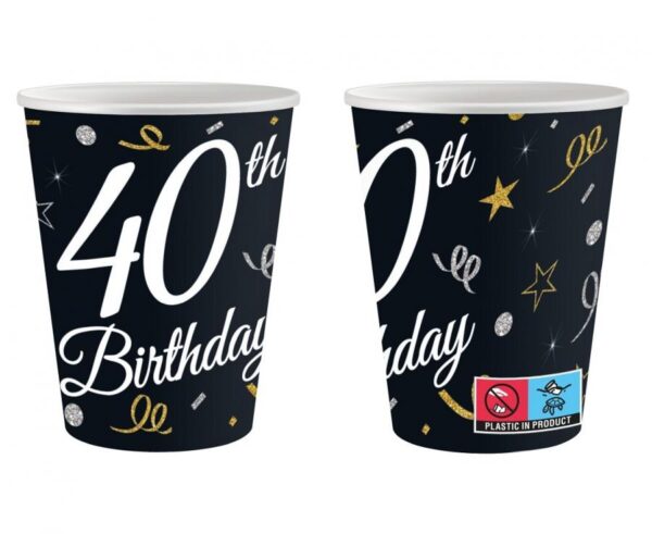 B&C Happy Birthday 40 papír pohár 6 db-os 200 ml  - Image 2
