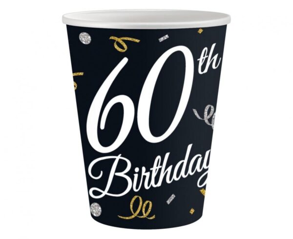 B&C Happy Birthday 60 papír pohár 6 db-os 200 ml 
