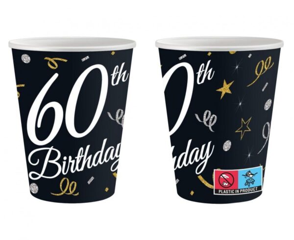 B&C Happy Birthday 60 papír pohár 6 db-os 200 ml  - Image 2