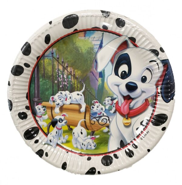 Disney 101 Dalmatians, Kiskutya Papírtányér 8 db-os 23 cm 