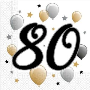 Milestone, Happy Birthday 80 szalvéta 20 db-os 33x33 cm 