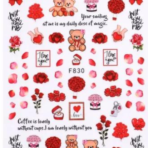 Körömmatrica - F830 Love Valentin Maci