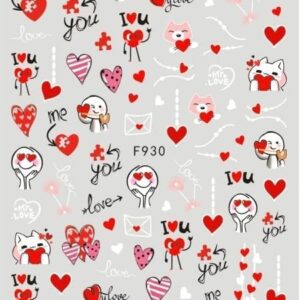 Körömmatrica - F930 Love Valentin