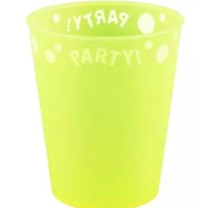 Yellow Fluorescent, Sárga micro prémium műanyag pohár 250 ml